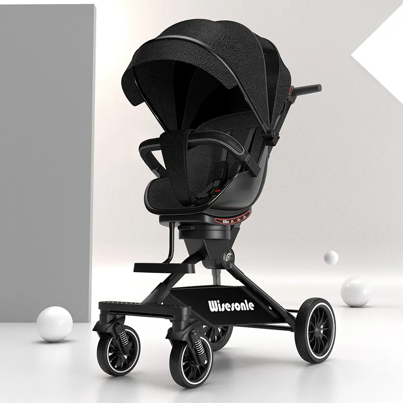 Ebay hot sell Customized drop shipping baby strollers boys black color multi-functional babi push cart