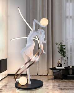 โคมไฟ LED สีขาวรูปนางระบำเรซินตั้งพื้นสำหรับคลับบาร์เต้นรำศิลปะสำหรับเด็กผู้หญิงใช้ในบ้านโคมไฟ LED สีขาว - Product Image 3