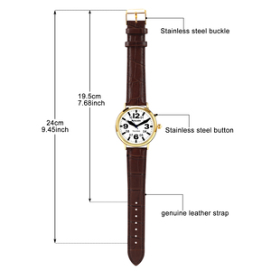 Montre connectée dorée pour hommes, avec notification de <span class=keywords><strong>voix</strong></span> claire et forte, horloge et date, alarme pour les personnes âgées et bestioles - Product Image 5