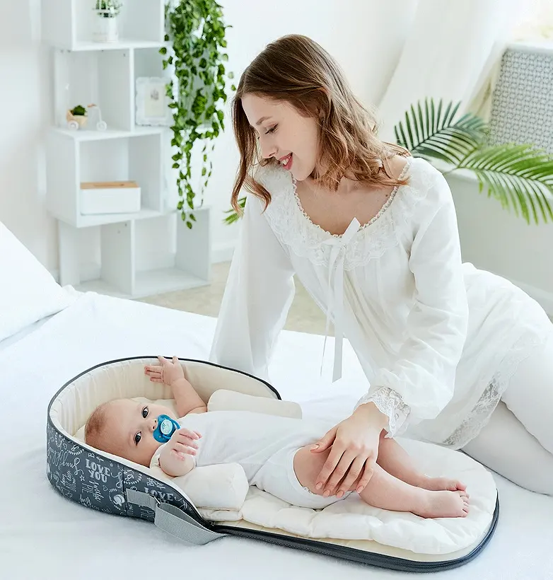 เตียงนอนเด็กแบบพกพาพับได้,สำหรับทารกแรกเกิดการเดินทาง Babynest สำหรับเด็กแรกเกิดและเด็กวัยหัดเดิน0-24เดือน