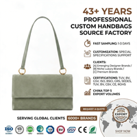 Sac à bandoulière en daim vert sauge avec anneau doré, élégant et chic, pour femme, personnalisable OEM
