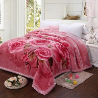 Couverture lestée en raschel de vison double couche épaisse pour lit double, chaude et moelleuse, idéale pour l'hiver