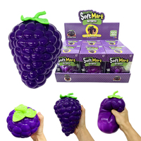 Jumbo 19x14cm Paarse Druif Squishy Fidget Toy Langzaam Stijgend Realistisch Fruit Zacht Sensorisch Stress Squeeze Cadeau