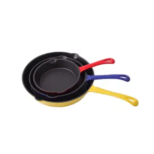 Mcooker Cast Iron Skillet Non-Stick12 inch Frying Pan Skillet Pan with Pour Spouts