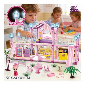 Juego de Casa de Muñecas con Muebles, Villa de Plástico de Gran Tamaño, Muebles de Juego de Imitación, Regalo para Niñas - Product Image 4