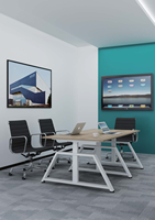 Bureau moderne dynamique A Legs Meeting Metal Face à Face Bureau réglable en hauteur 4 personnes
