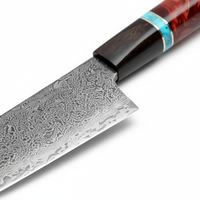 7 inch Santoku-mes professioneel 67-laags damaststaal keukenmes voor groenten en vlees met hars en houten handvat