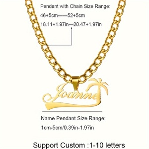 Collana con nome personalizzato collana cubana in acciaio inossidabile placcato oro collana regalo personalizzata <span class=keywords><strong>per</strong></span> le ragazze - Product Image 6