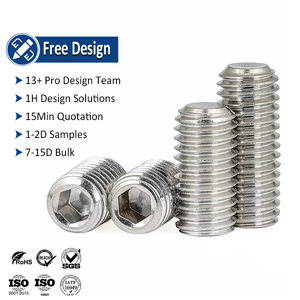 DIN913 M2 M2.5 M3 M4 M5 304 Thép Không Gỉ Metric Chủ Đề Grub Vít Điểm Căn Hộ Hexagon Ổ Cắm Bộ Vít Không Đầu - Product Image 1