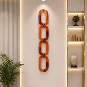 Cadena de eslabones de resina para decoración de pared, cadena de resina acrílica transparente con hebilla para joyería DIY, cadena cubana de resina para decoración de pared. - Product Image 1