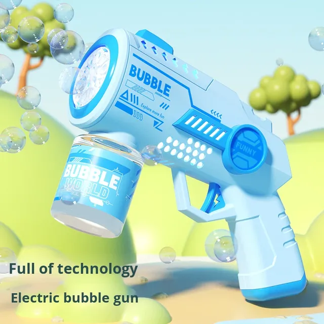 Space Electric Bubble Machine Fully Automatic Gatling Gun Toy Handheld Rechargeable ABS Plastic Does Not Leak Bubbles