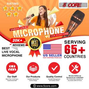 5 Core Professional Dynamic Cardioid Handheld <b>Microphone</b> Copper XLR Connector for <b>Singing</b> Karaoke - Product Image 3