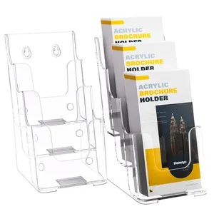 Supporto per Brochure 3 livelli 4x9 Brochure Stand in acrilico porta Brochure porta volantino trasparente espositore