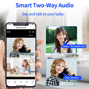 Caméra de surveillance domestique intelligente 1080p sans fil WiFi avec vision nocturne et contrôle à distance par téléphone mobile, inclinable et orientable - Product Image 2