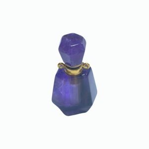 Amethyst Hollow Gem Vial Hand Polished Crystal Bottle for Essential Oil Storage Necklace Pendant Gift Ornament - Product Image 4