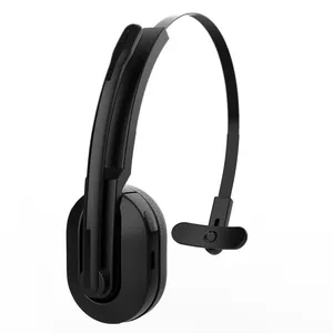 Trucker Headset Bluetooth, Hands Free Wireless Headset untuk Ponsel Komputer Kantor Rumah Call Center Skype (Hitam)