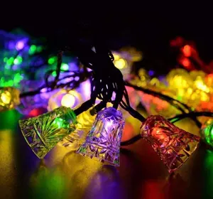 กันน้ำ Solar Powered 20LED Bell รูป Fairy String Light สำหรับงานแต่งงานตกแต่งสวนคริสต์มาส