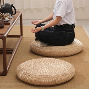 Alfombra Redonda de Paja Tejida a Mano, Ecológica, de Yute Trenzado, Alfombra Artesanal para Interiores y Exteriores, Decoración Zen - Product Image 4