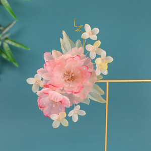 Nouvelle Coiffure Hanfu Rose en Soie Faite Main, Style Ancien, pour Maquillage et Coiffure Douces, Perforée, Collection 2026 - Product Image 4