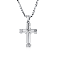 Collier Pendentif Croix Nœud en Acier Inoxydable Classique et Tendance pour Hommes