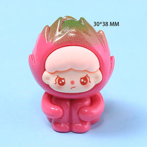 Nouvelle résine dessin animé en trois dimensions fruit garçon troisième génération bijoux à bricoler soi-même accessoires voiture bureau porte-clés matériel mignon fruit - Product Image 4