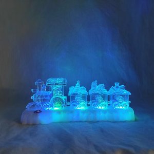 Glass Acrylic clear Locomotive Train Decor Train Decor Set for Christmas Party <b>Kids</b> Gift Set Under Christmas Tree Decorations - Product Image 4