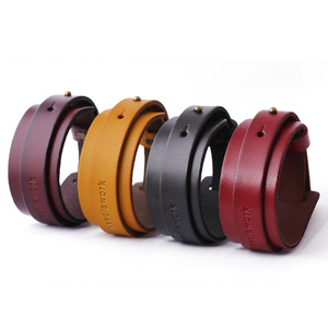 Leather <b>Bracelet</b> 75mm Retro Punk Men's Fashion Gift Jewelry in Yellow Black Wine <b>Red</b> Brown - Product Image 1