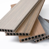 Planches de terrasse WPC co-extrudées simple face, anti-gel, étanches, à emboîtement carré, motif bois moderne, pour jardin extérieur