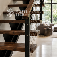 Escalier mono-à-capillaire haut de gamme pour intérieur, au design minimaliste, pour projets et achats en gros
