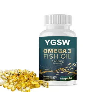 OEM High Quality Natural GMP Certified Clear Fish Oil 2400mg Omega 3 1500mg Softgel Capsule
