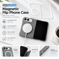 Étui de téléphone magnétique pour PC, coque transparente transparente noire fumée, coque rigide de protection pour iPhone Duo