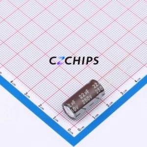 Condensateur électrolytique en aluminium à montage traversant DHG250M226H200S1AA, montage traversant, D10xL20mm 22uF 20% 250V 500mA-100kHz - Product Image 1