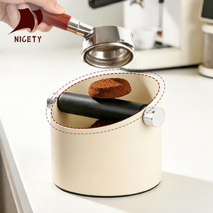 Attrezzi Professionali per Baristi, Accessori per Espresso, Contenitore per Fondi di Caffè in Acciaio Inox con Base Antiscivolo - Product Image 2