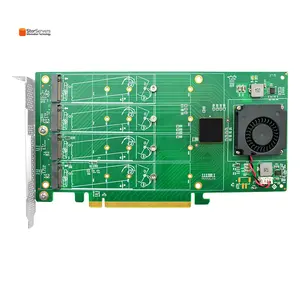 بطاقة محول PCI express x16 NVMe الأصلي 4 منافذ PLX8747 M.2 NVMe SSD