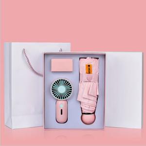 Ensemble cadeau ventilateur et parapluie pour femme Ensemble cadeau promotionnel polyvalent pour le Nouvel An avec sac - Product Image 3