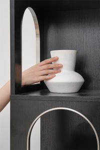 ขายส่งห้องนั่งเล่นชั้นวางหนังสือออกแบบชั้นวางหนังสือห้องสมุดไม้สําหรับตู้ที่มีบันไดตู้หนังสือที่เป็นของแข็ง - Product Image 5