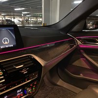 Juego Completo de 9 Piezas de Accesorios Decorativos Interiores de Fibra de Carbono para BMW Serie 5 G30 con Volante a la Izquierda