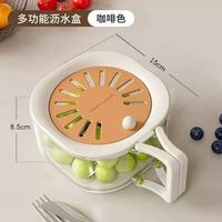 Schattige 2-In-1 Huishoudelijke Plastic Voedselopslagcontainer Nieuwe Fruitgroente Expansie Filtratie Uitdroging Mand Organiseren