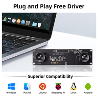 Module de caméra binoculaire USB ZWAK 1080P FHD à double objectif synchronisé, capteur CMOS 1/2.7", compression MJPG/YUY2 pour la navigation robotique