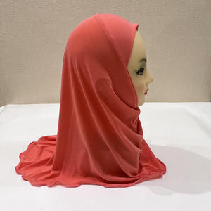 Großhandel 2-7 Jahre alt einfarbig dehnbar kleines Mädchen bereit, Hijab Tudung Instant Kid Hijab Turban Instant Kid Hijab zu tragen - Product Image 3