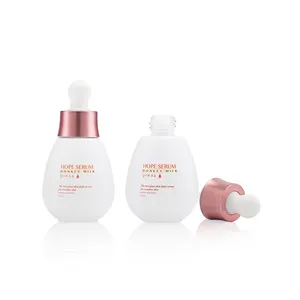 Garrafa de óleo essencial fosca 1oz 30ml, garrafa de vidro com pipette, embalagem cosmética, branco, fosco, 1oz