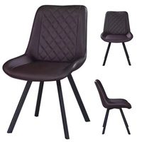Chaises de salle à manger en cuir italien modernes et luxueuses avec structure métallique, imperméables et durables pour un usage en appartement