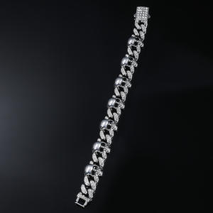 Creative Design Personalized Trendy Punk Style Geometric Skull Head Decoration Chain Bracelet Cool <b>Mens</b> Bracelet Fashion Jewelry - Product Image 5