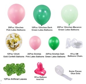 Feuille de palmier vert rose ballon chaîne bébé bienvenue fête mariage anniversaire hawaïen arc ballon - Product Image 4