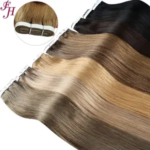 FH Russian Hair Extensions Vendor Dyed Seamless Tape Hair Invisible Long Tape Weft Human Hair Bundles