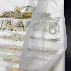 Bolsas de plástico de grado alimenticio con logotipo personalizado impreso flexo para camisetas con asas para almacenamiento de ropa transporte supermercados - Product Image 3