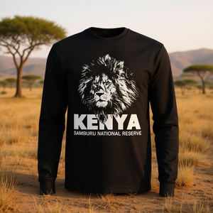 Camiseta de manga larga de la Reserva de Leones de Samburu, Kenia, diseño de vida silvestre africana para safari - Product Image 1