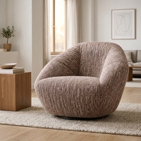 Fauteuil de loisirs individuel moderne en cuir pleine fleur et tissu, pour salon, salle à manger, maison et usage commercial – Fournisseur d'usine OEM ODM