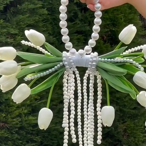 Elde Tutulan Şelale Düğün Buketi DIY Calla Lily Yapay Lale Gelin Çiçeği Buketi Fotoğraf Aksesuarları Düğün Hediyesi Dekorasyonu - Product Image 3