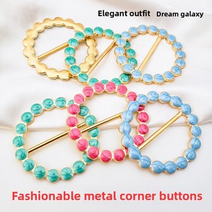 Haut à boutons d'angle pour <span class=keywords><strong>femme</strong></span> avec boucles à clip, vêtement enduit métallique pour fixer le ourlet du t-<span class=keywords><strong>shirt</strong></span> - Product Image 1